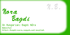 nora bagdi business card
